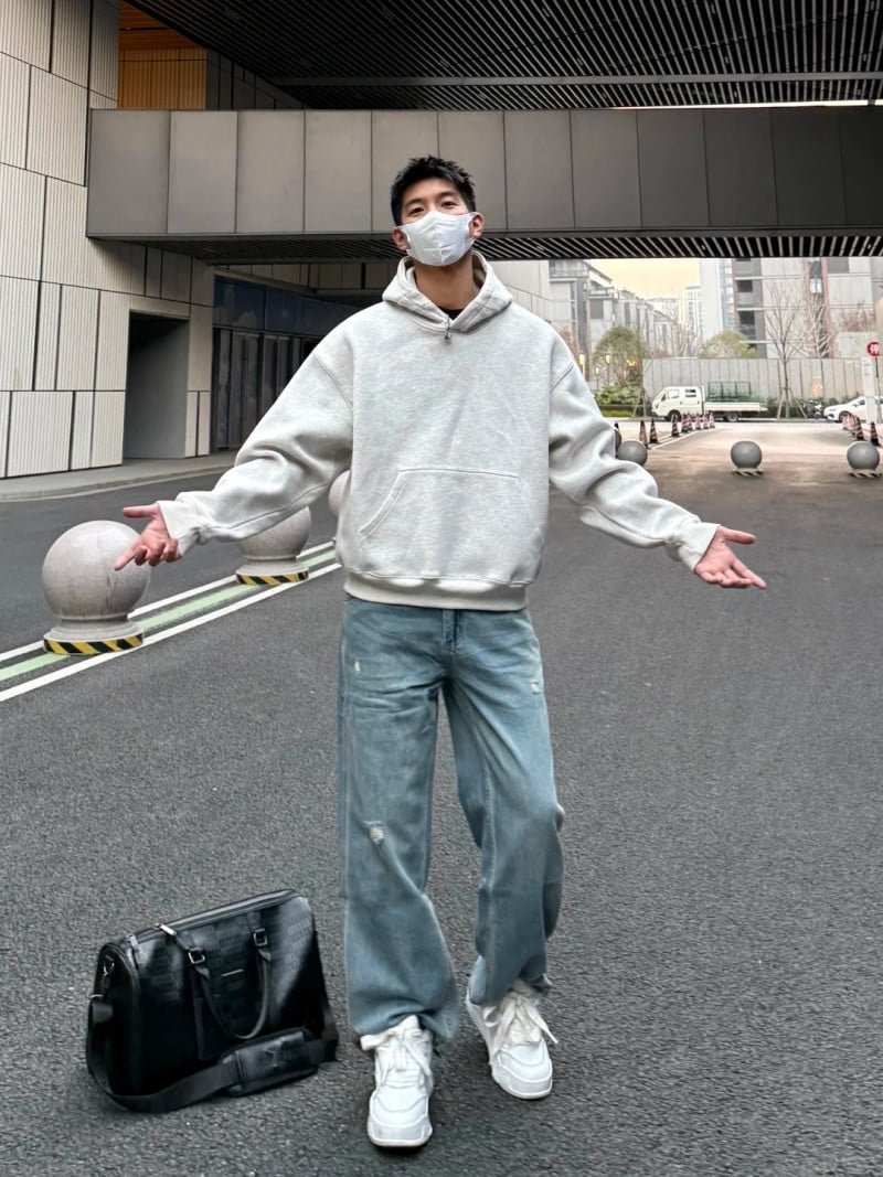 cách phối quần jean ống rộng nam