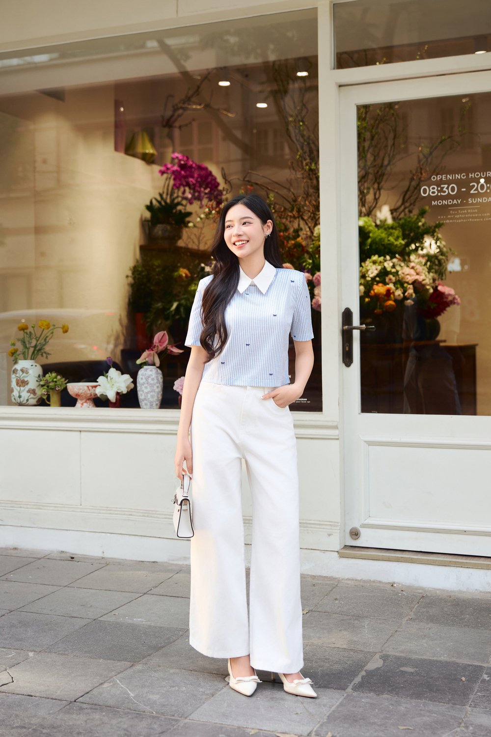 Quần jean suông cạp cao