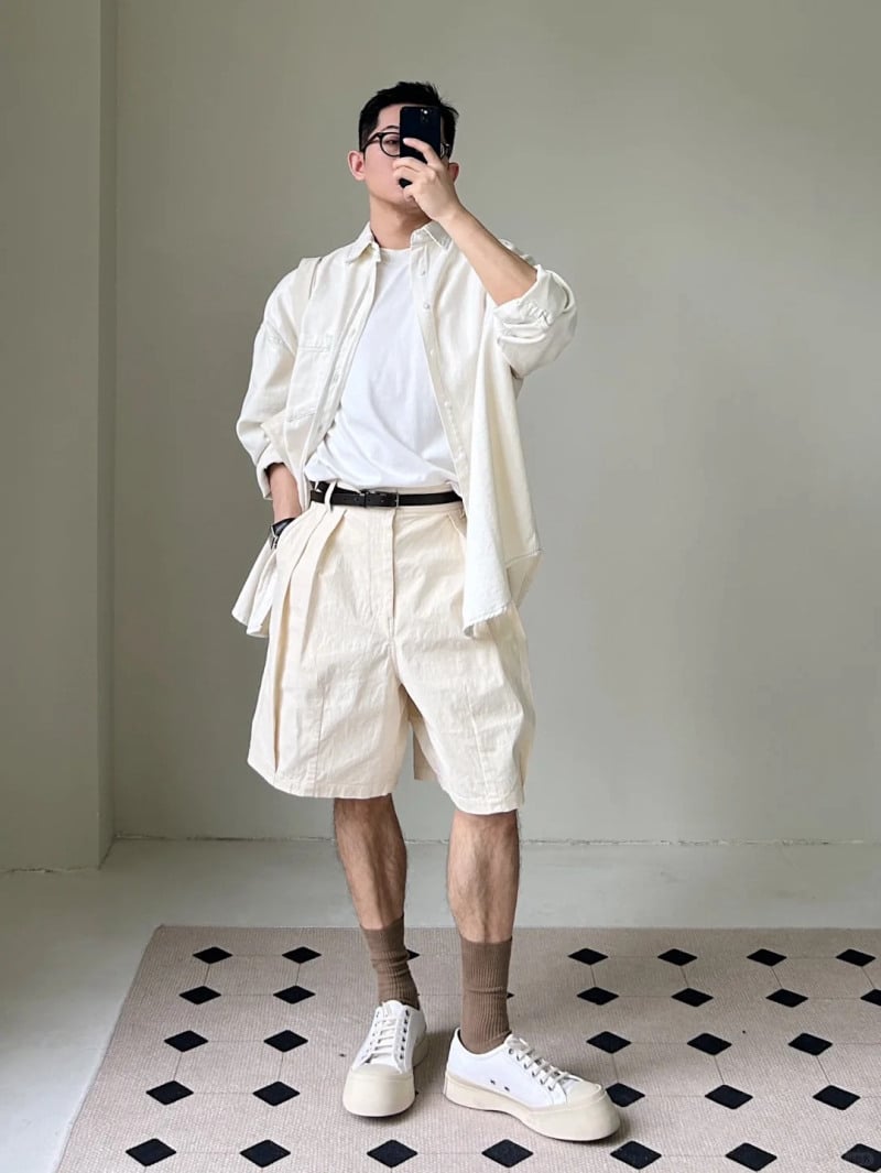 quần short trắng nam