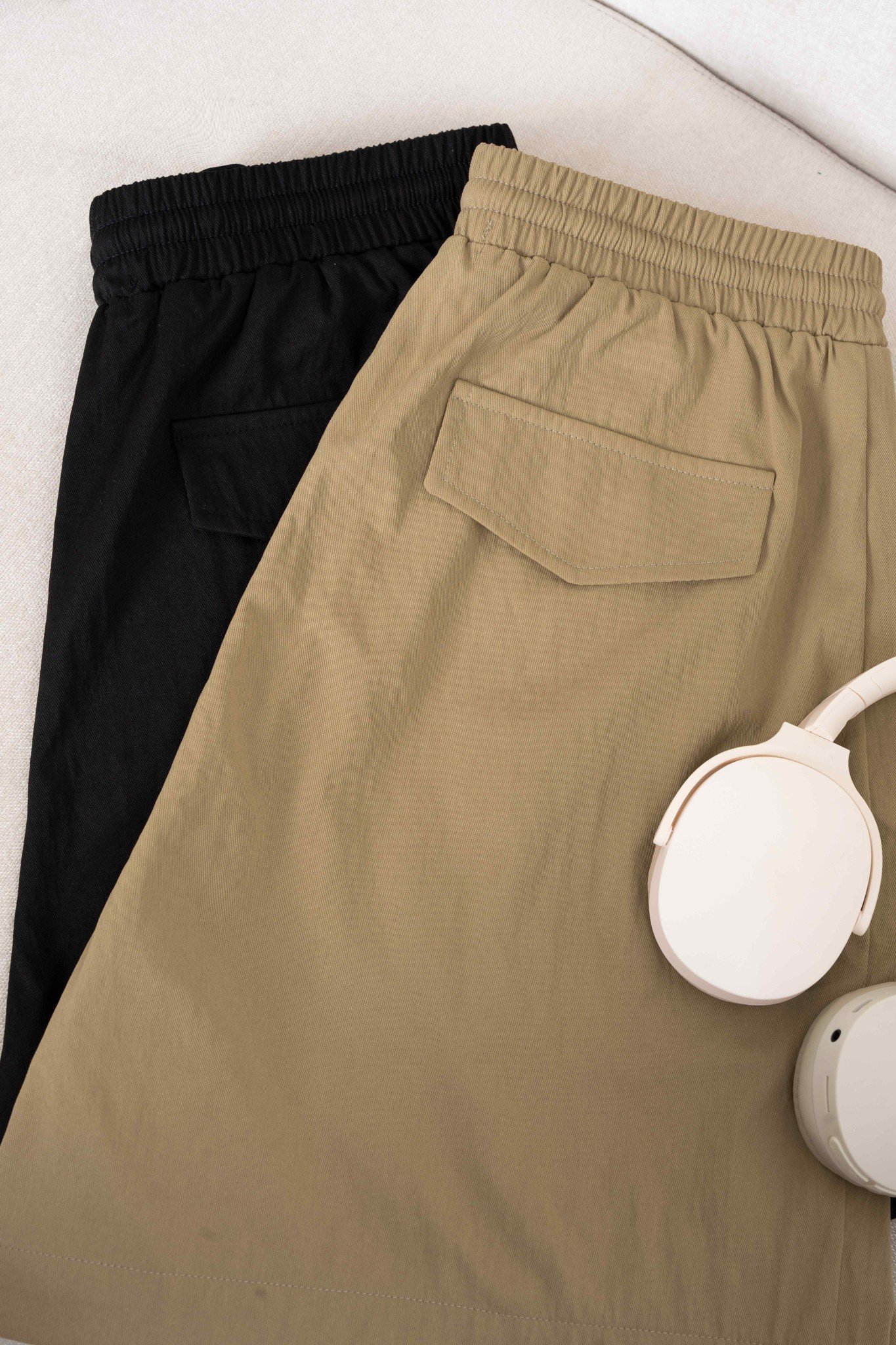Quần Short Nữ Cardina Dáng Cạp Chun Vải Thô Linen Túi Tiện Lợi