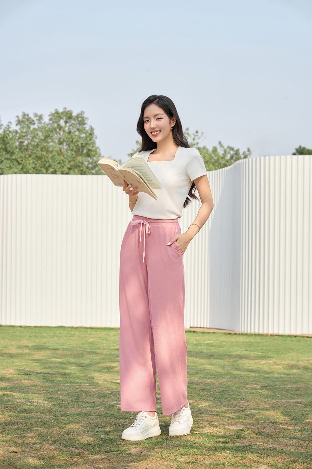 Quần dài suông tăm sợi tre