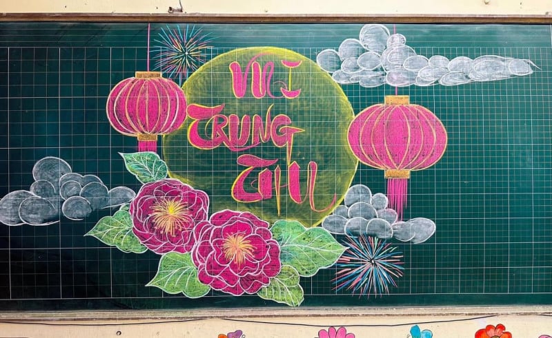 trang trí bảng trung thu