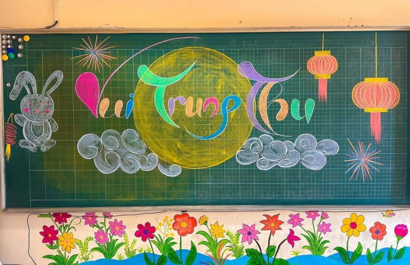 trang trí bảng trung thu