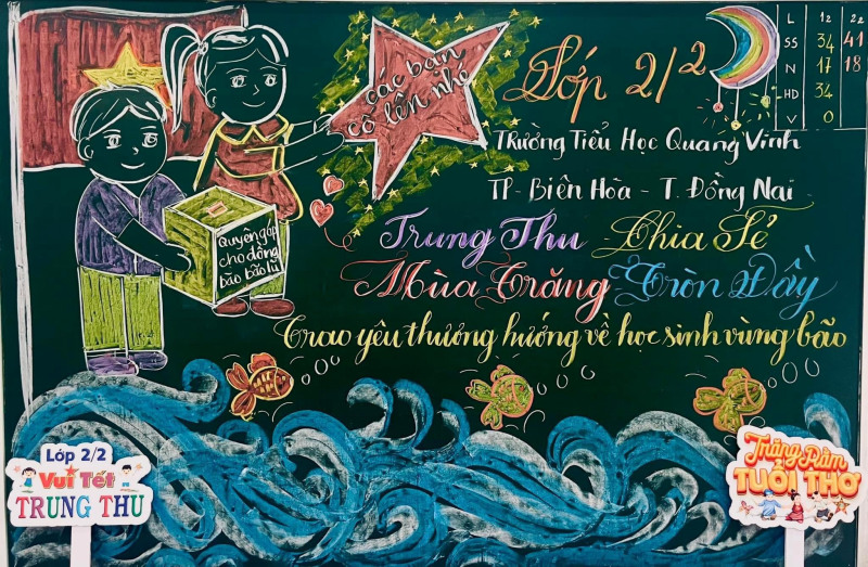 trang trí bảng trung thu