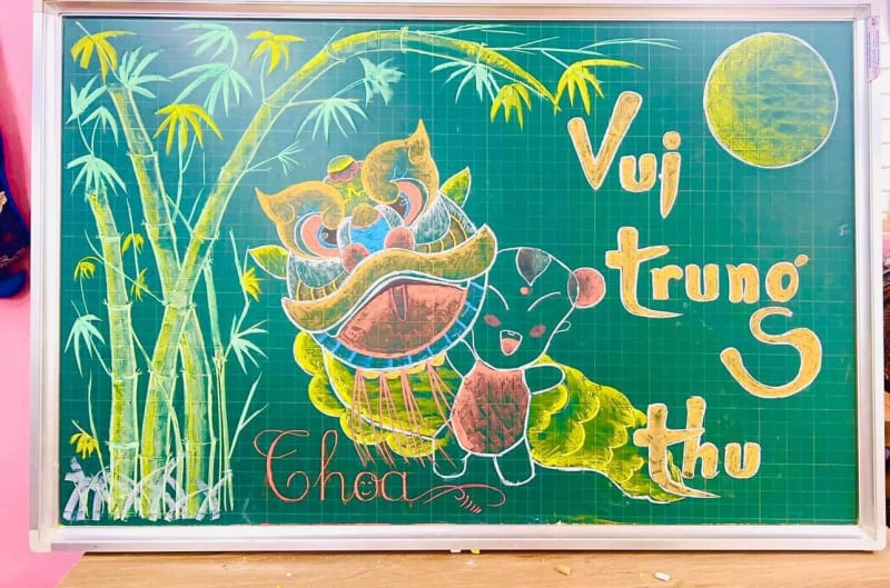 trang trí bảng trung thu