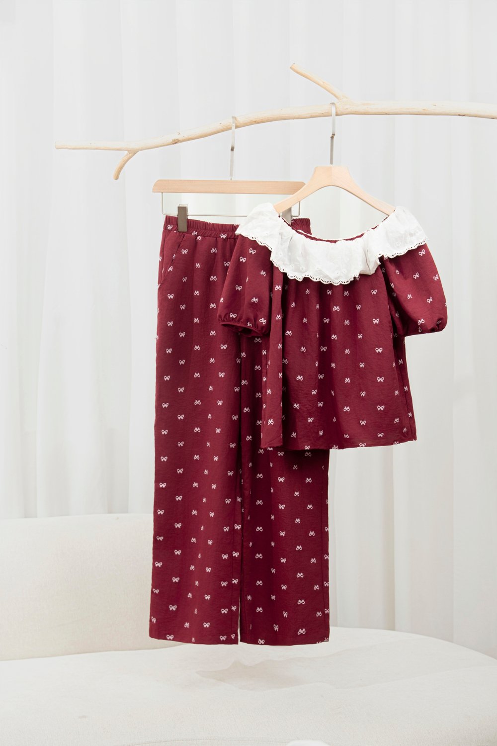 Bộ áo babydoll quần dài cạp chun