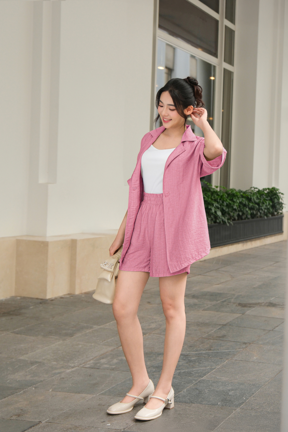 Set đũi áo vest quần sooc kèm áo hai dây