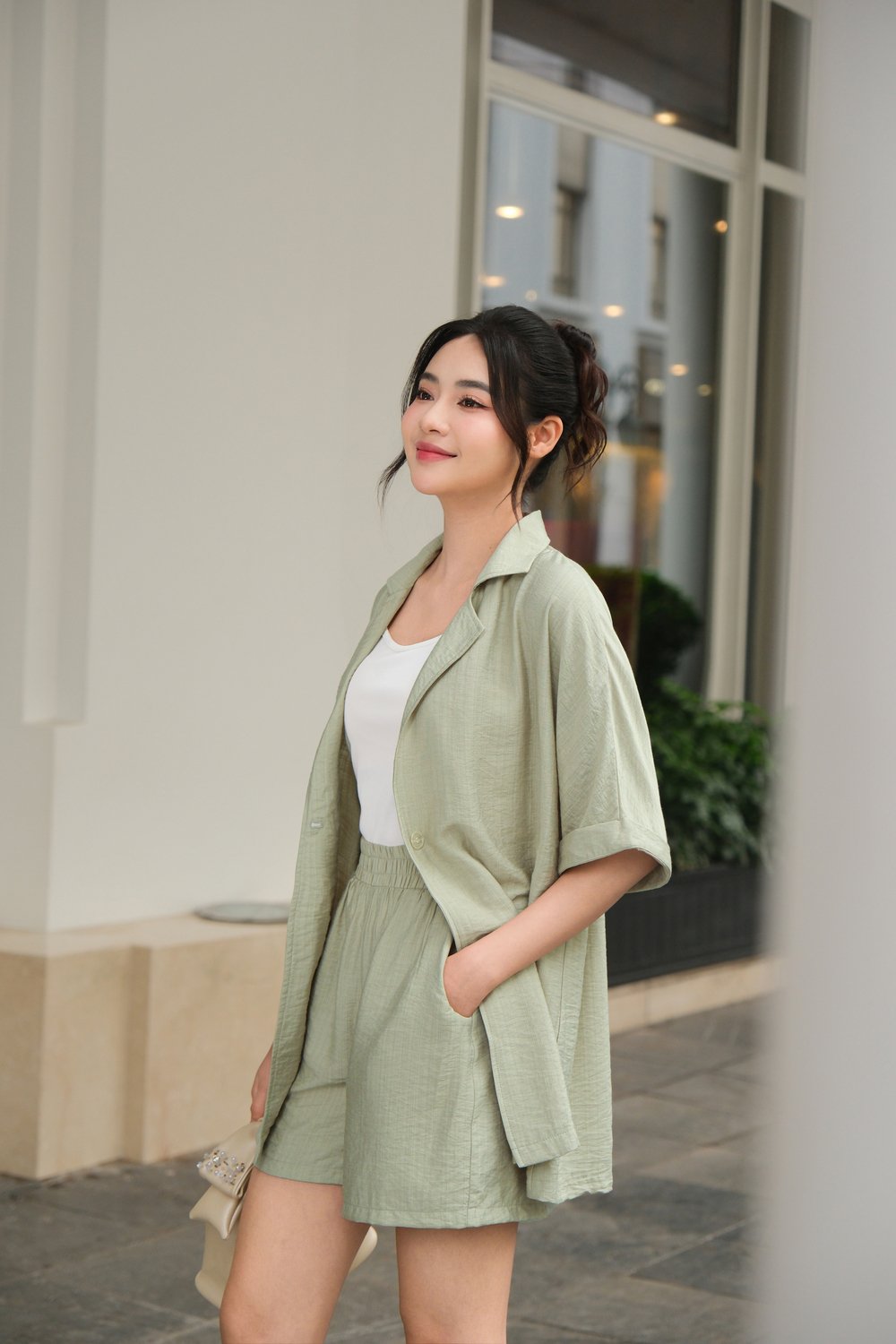 Set đũi áo vest quần sooc kèm áo hai dây