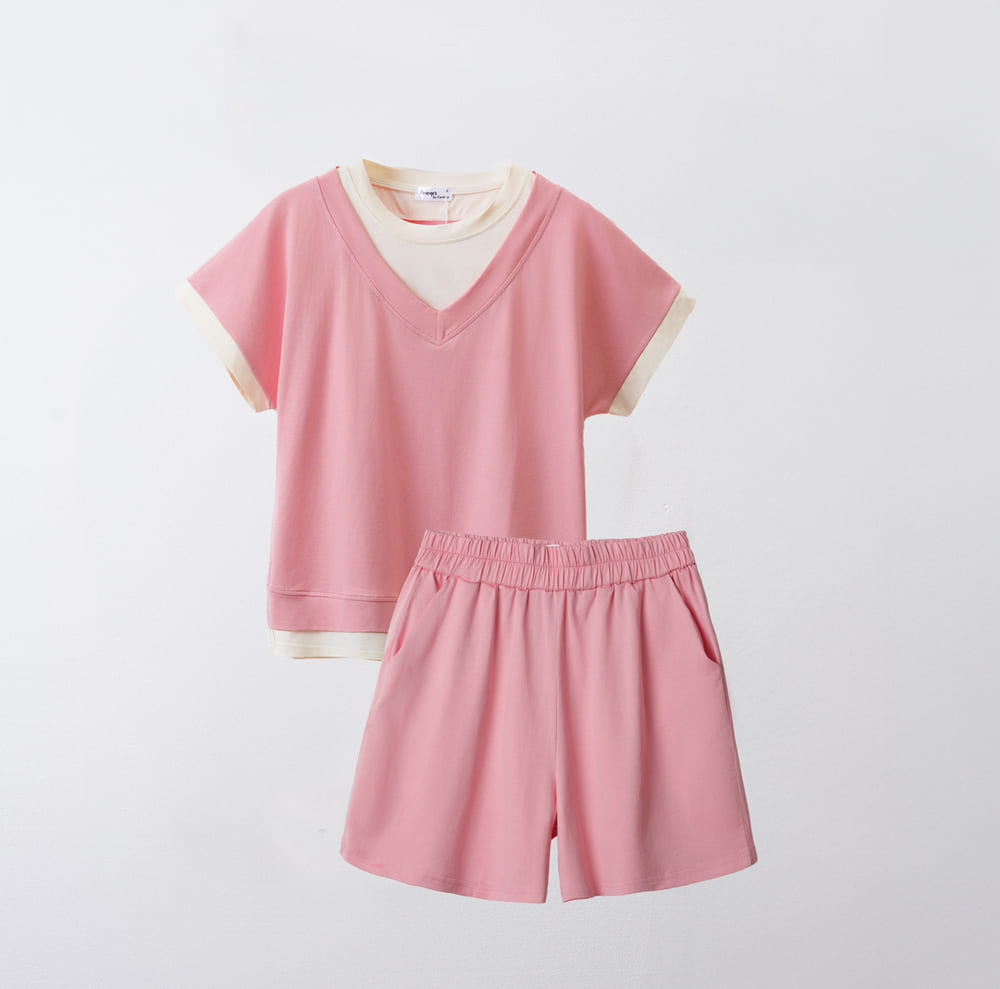 Bộ đùi nữ chất liệu cotton phối màu trẻ trung, cá tính