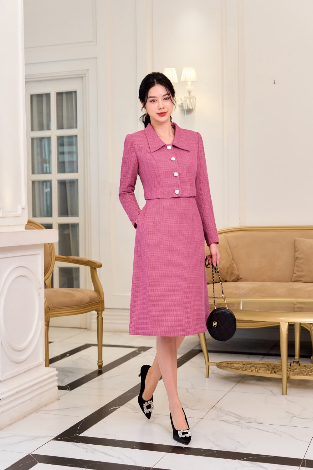 set váy dạ tweed