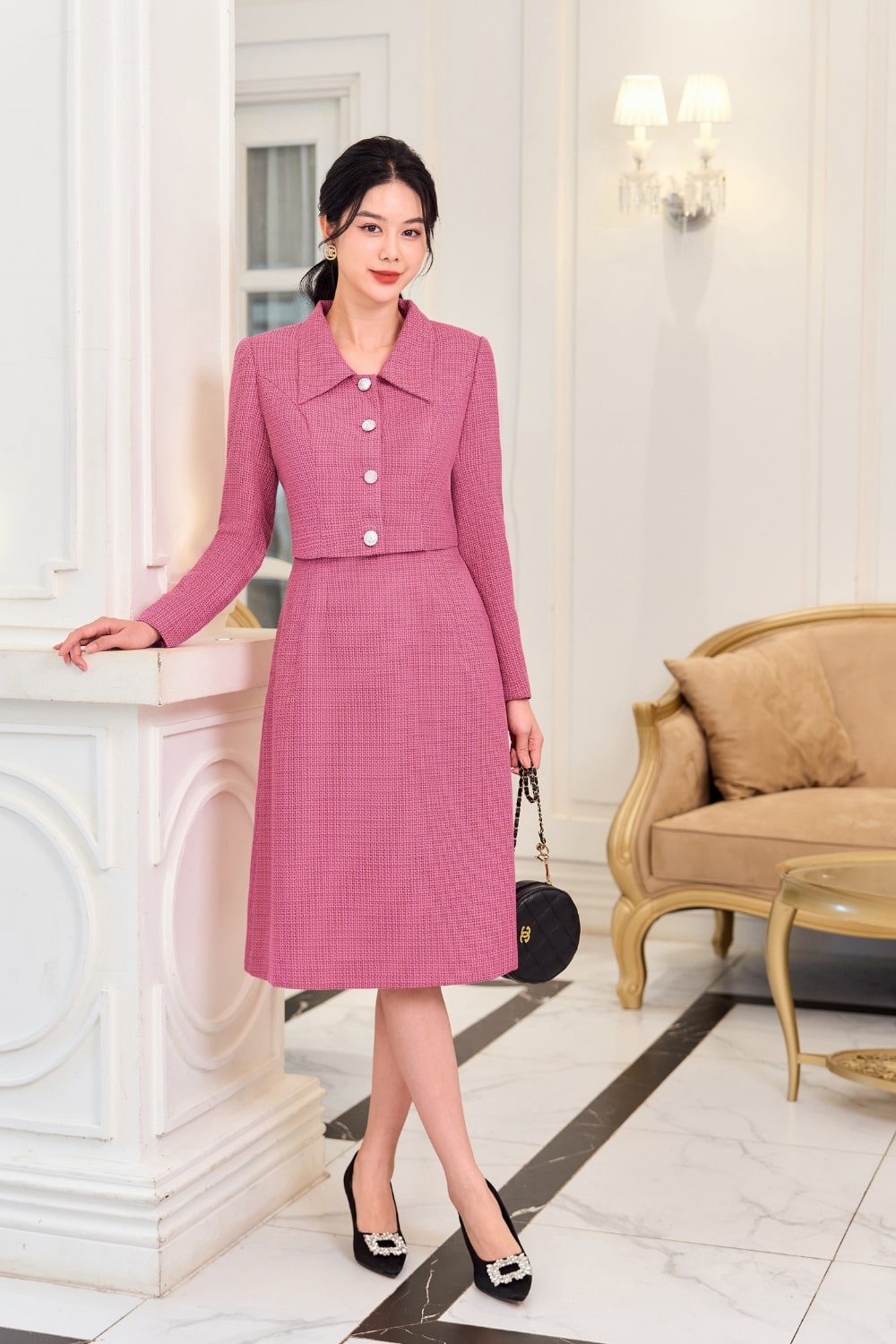 set váy dạ tweed