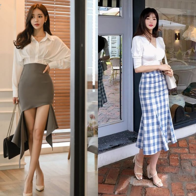 style quần jean áo sơ-mi white nữ