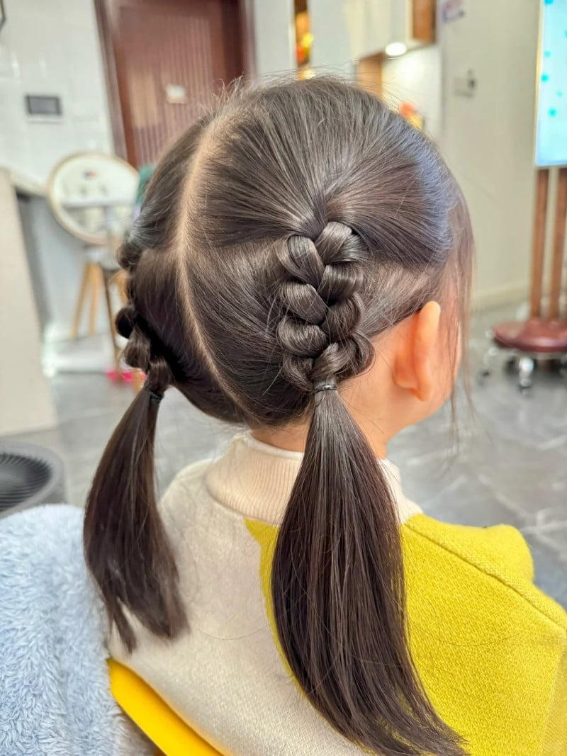 cách tết tóc cho bé gái di hoc