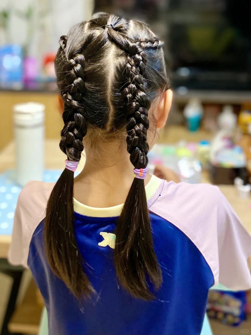 cách tết tóc cho bé gái di hoc
