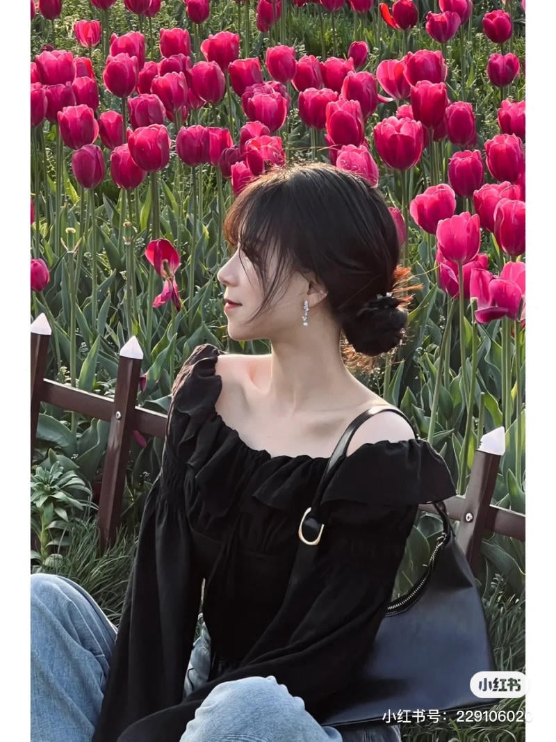 chụp ảnh cùng hoa tulip
