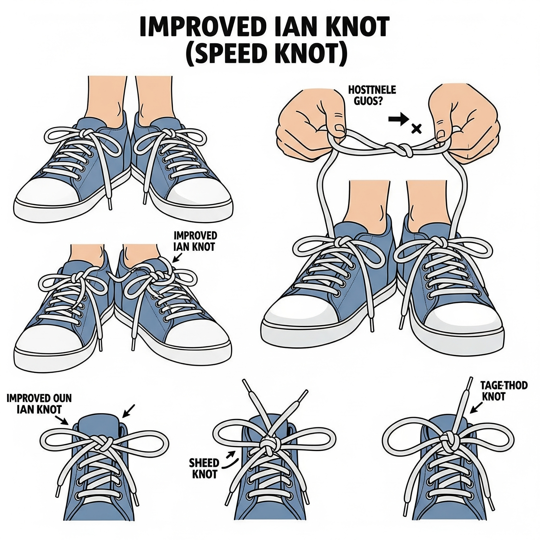 Sử dụng nút thắt Ian Knot (Speed Knot) cải tiến để rút gọn