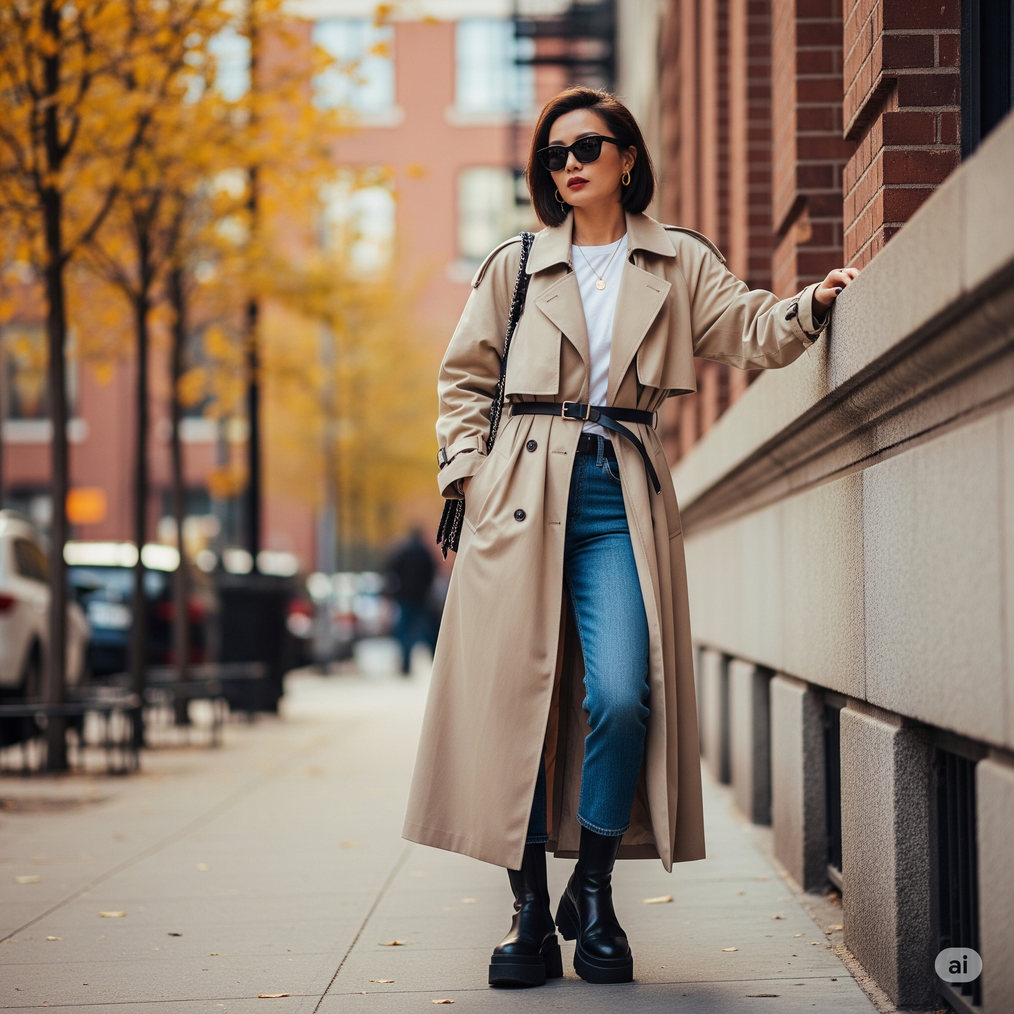 Cá tính, phá cách cùng Áo khoác dáng dài (Blazer, Trench coat) và Thắt lưng bản nhỏ thắt ngoài