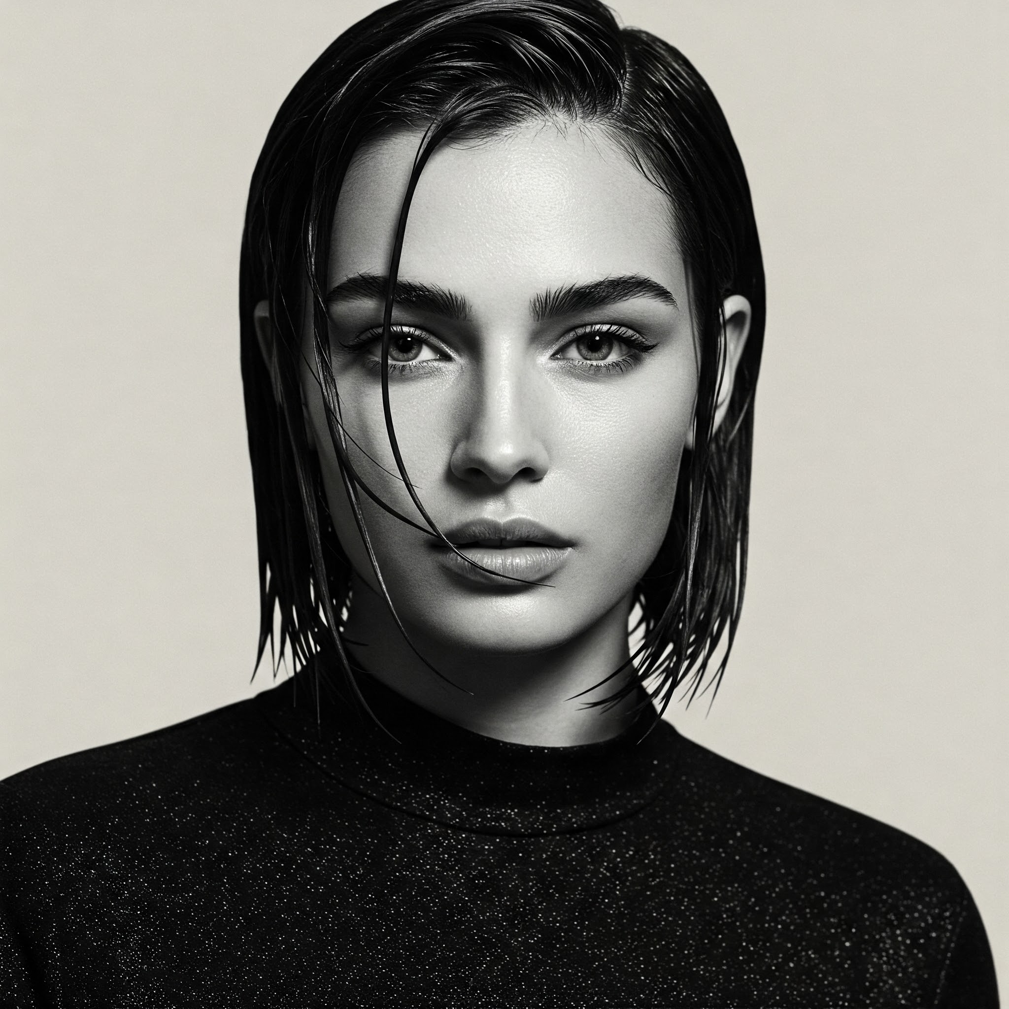 Bob Ướt Rẽ Ngôi Giữa Hiện Đại (Middle Part Wet Bob)