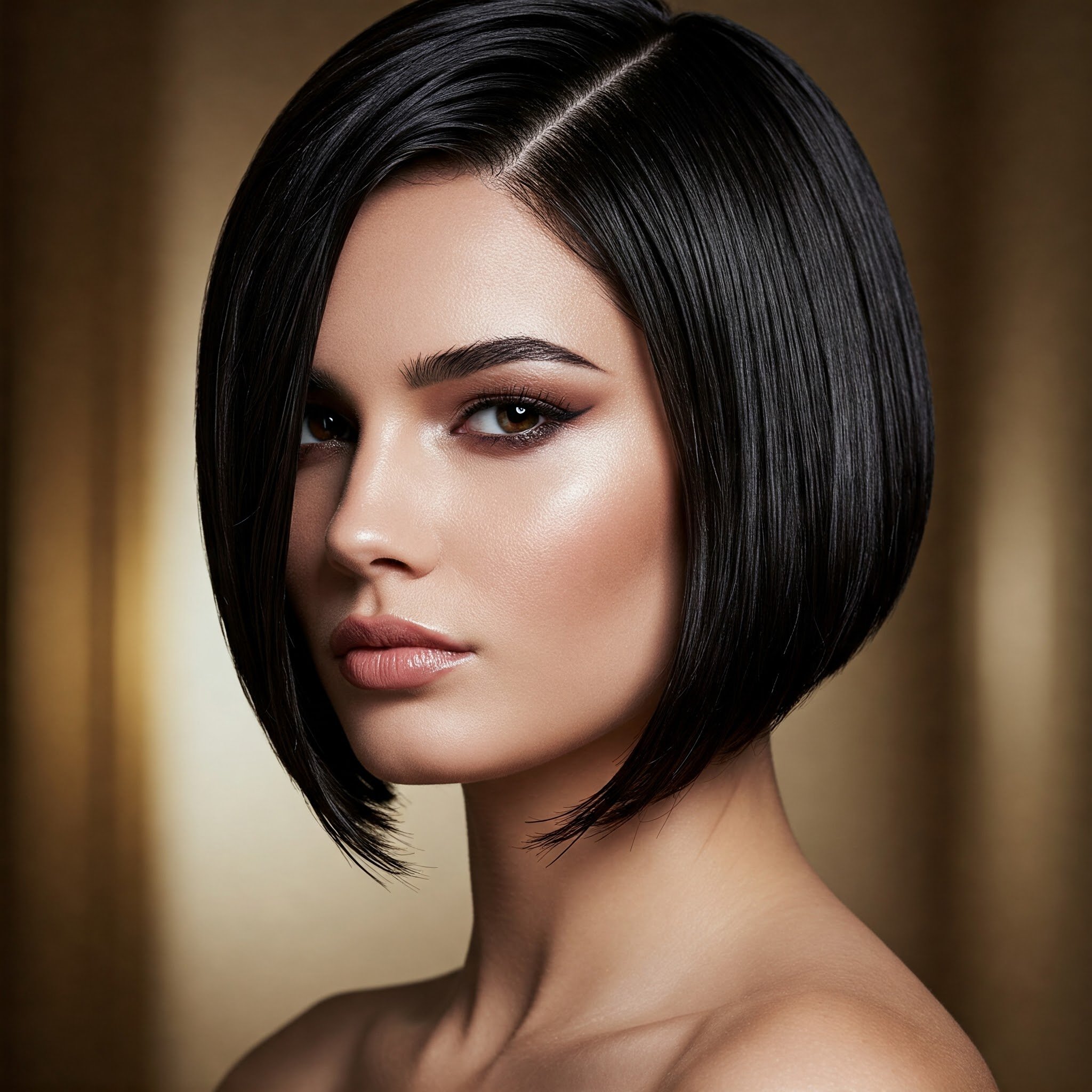 Bob Ướt Rẽ Ngôi Lệch Quyến Rũ (Side Part Wet Bob)