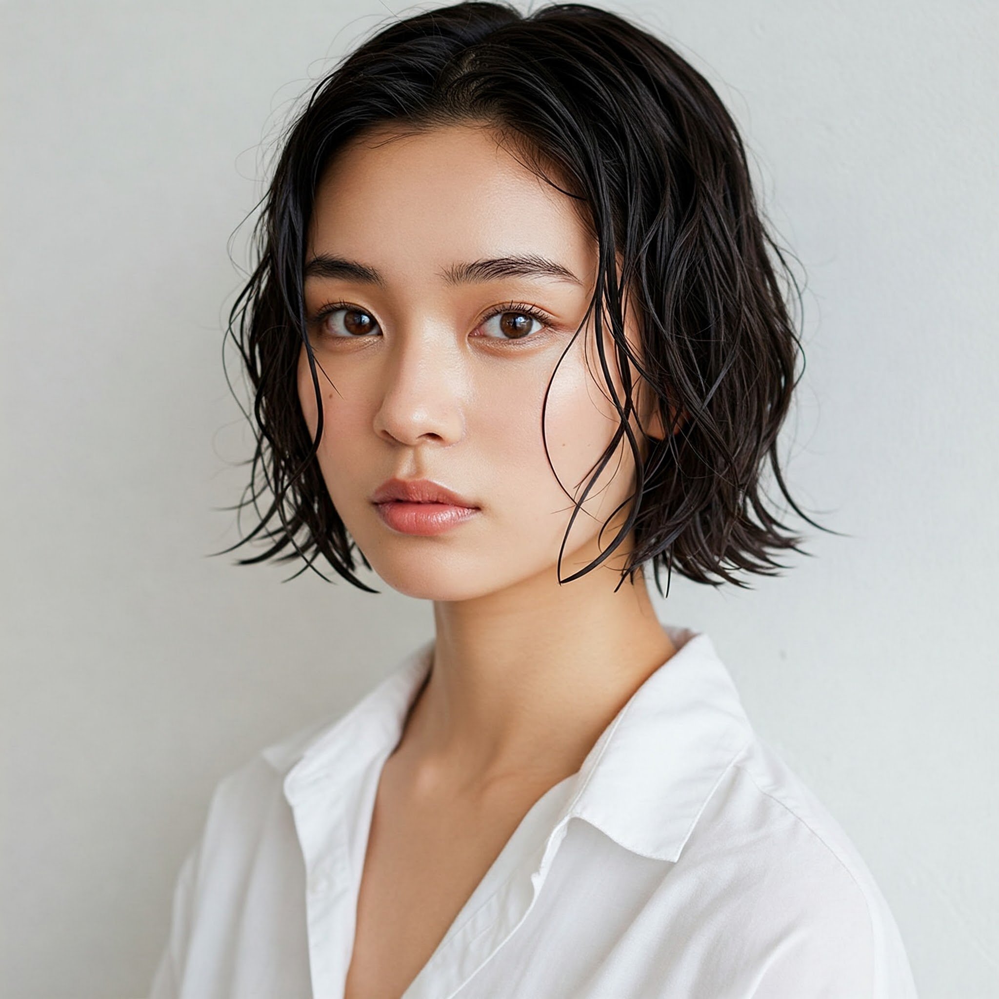 Bob Ướt Với Làn Sóng Gợn Nhẹ (Wavy/Textured Wet Bob)