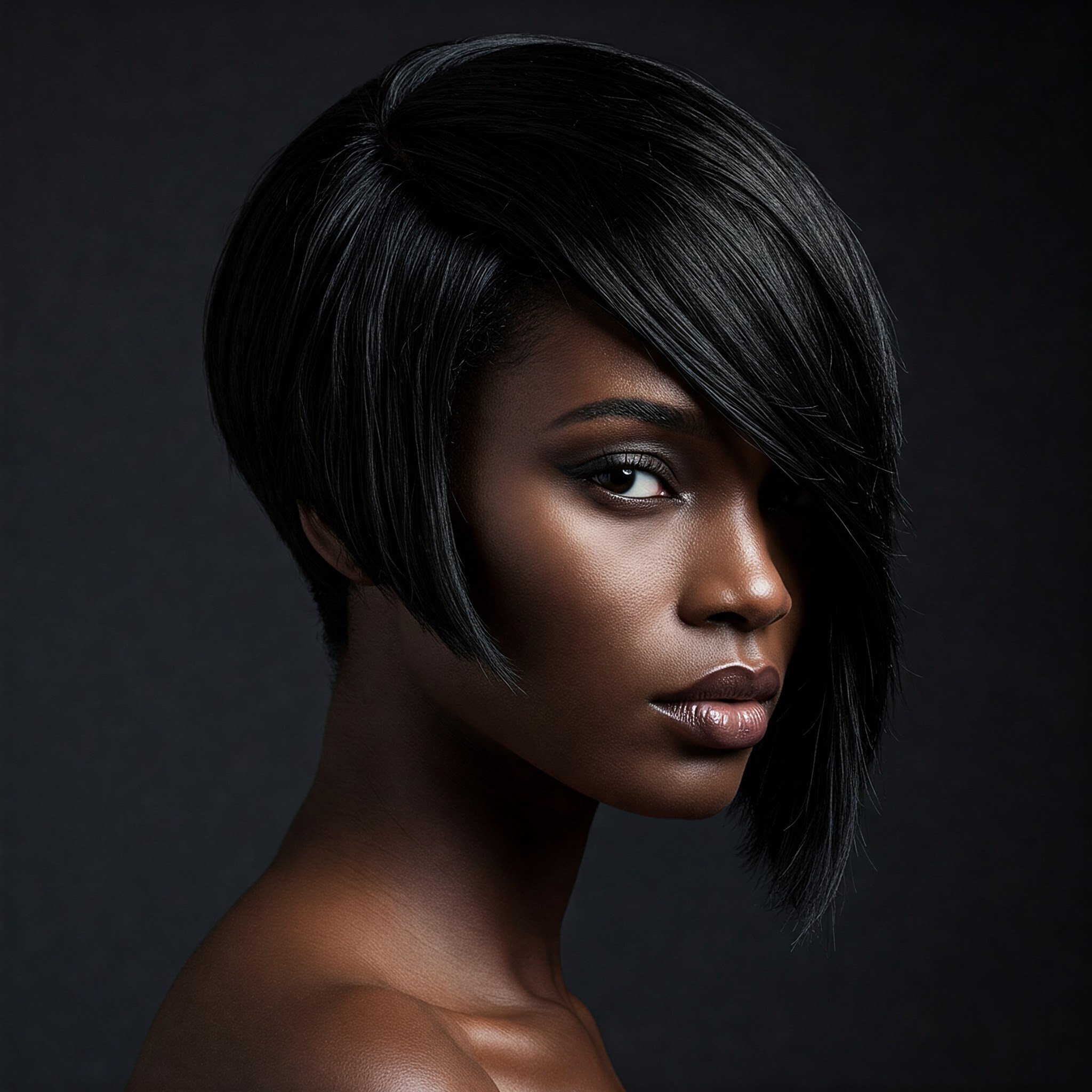 Bob Ướt Bất Đối Xứng Độc Đáo (Asymmetrical Wet Bob)