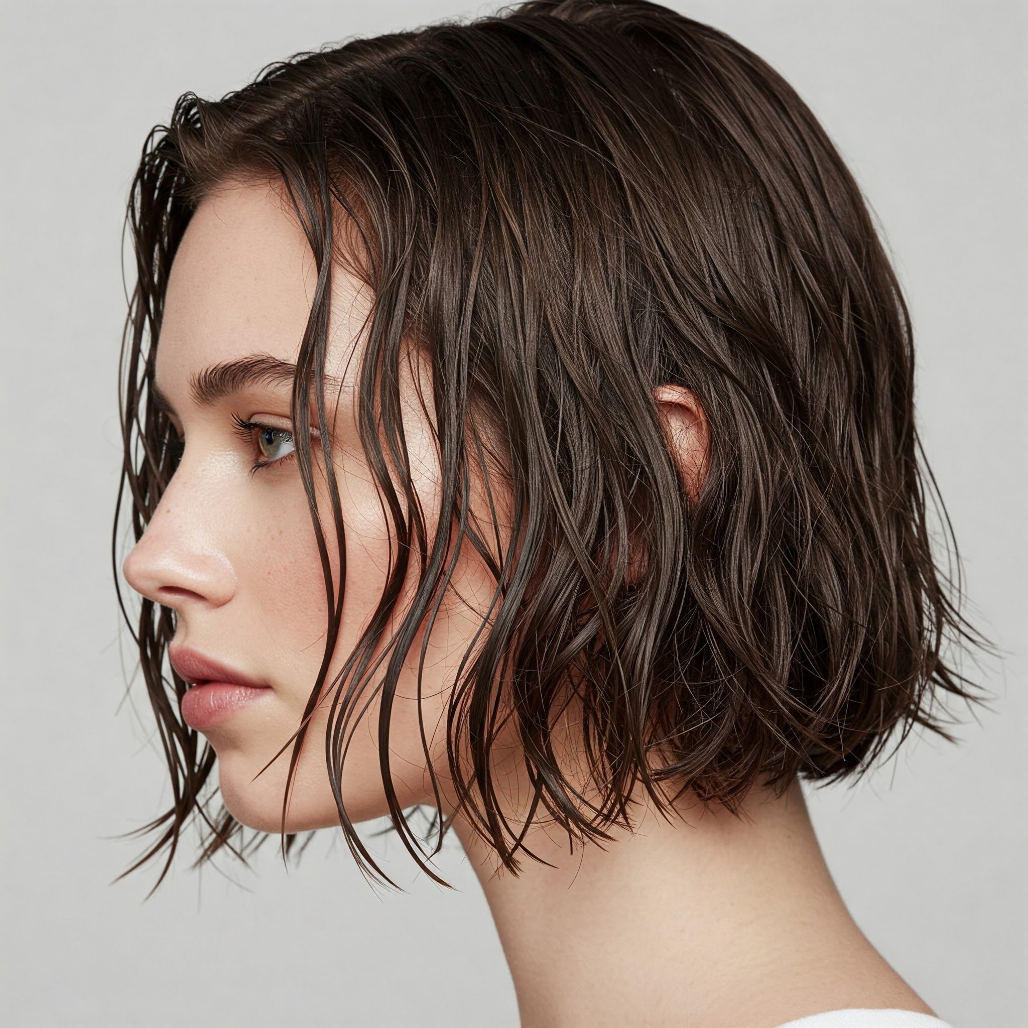 Bob Ướt Với Hiệu Ứng Bán Mờ (Matte/Satin Finish)