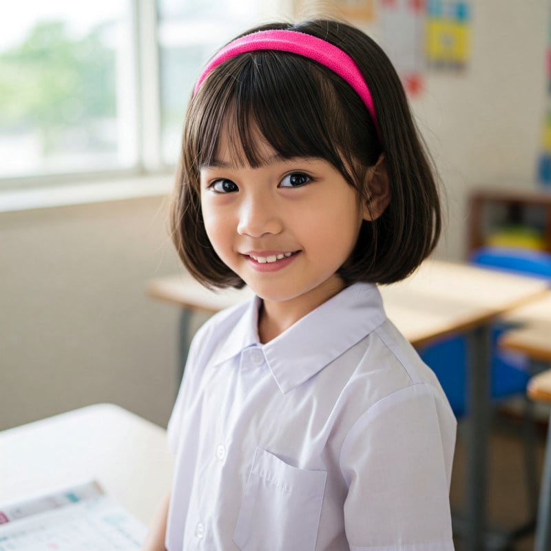 buộc tóc cho bé gái