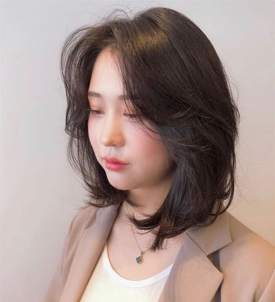 Mái bay kết hợp tóc lob (long bob)
