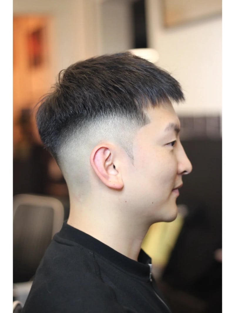 tóc nam mái ngố cạo 2 bên