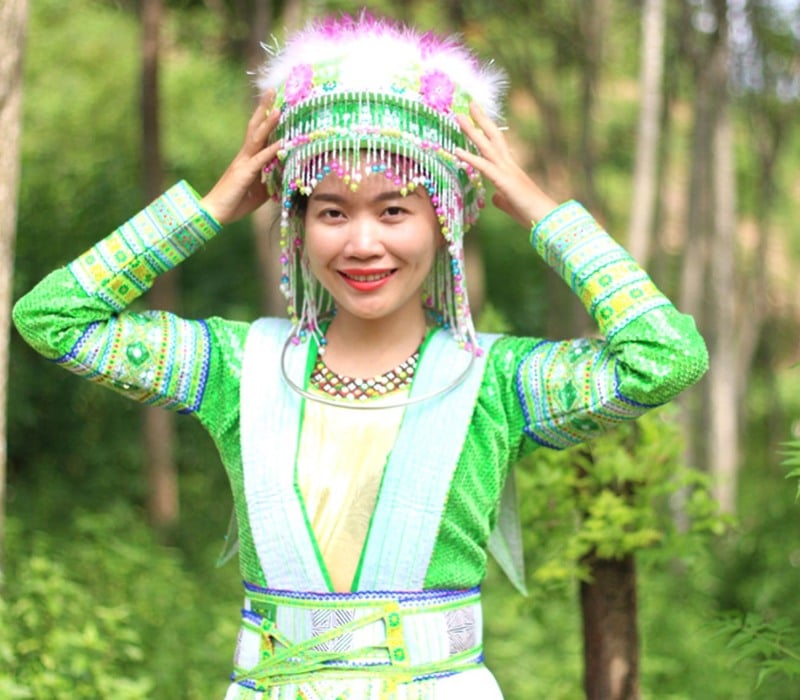 trang phục dân tộc bản địa mông xanh