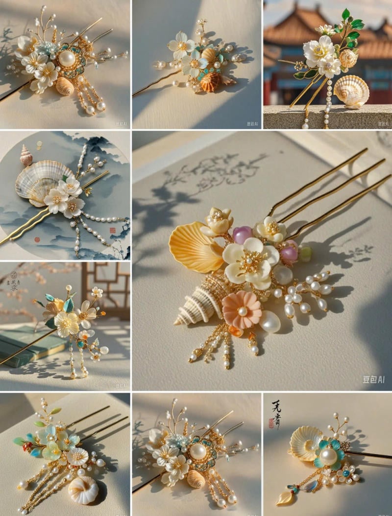 Kẹp tóc, băng đô và dây buộc tóc vỏ sò