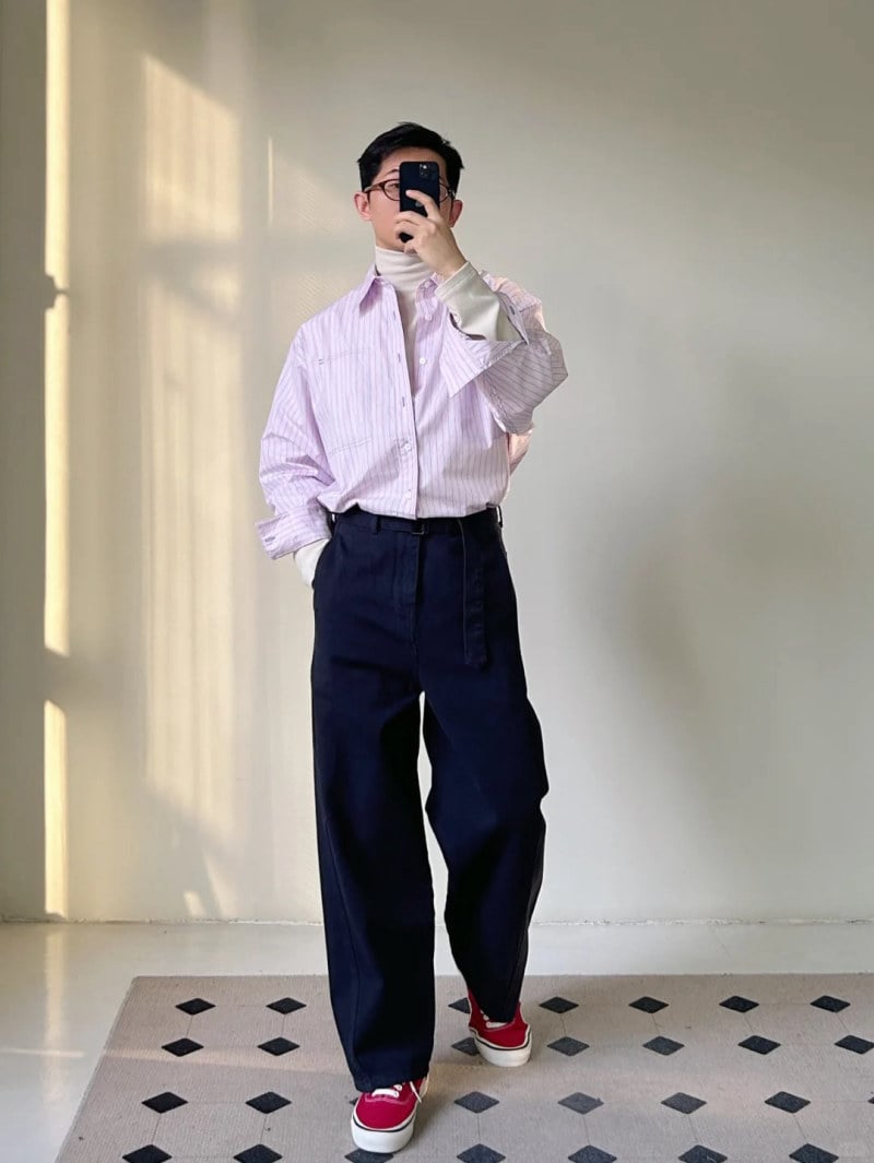 cách phối quần baggy cho người lùn