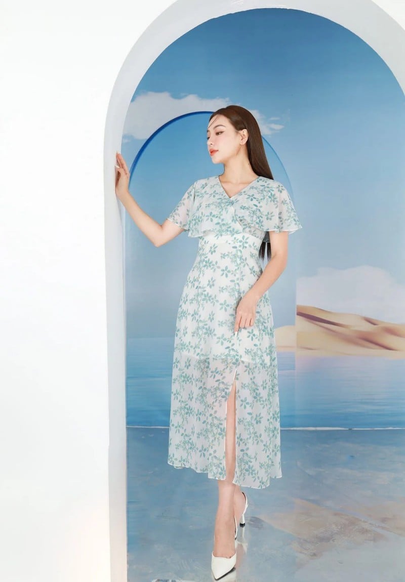BIGSIZE Váy đầm hoa nhí dáng dài xẻ tà 60-80kg cho người béo mập Fabulous  Bigsize | Shopee Việt Nam