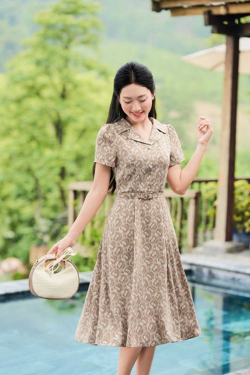 váy lụa công sở