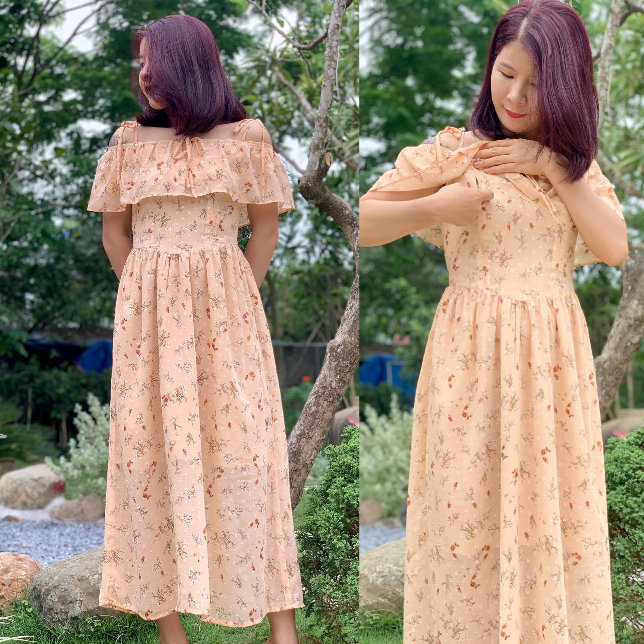 Địa chỉ mua váy maxi cho con bú đi biển uy tín, giá tốt