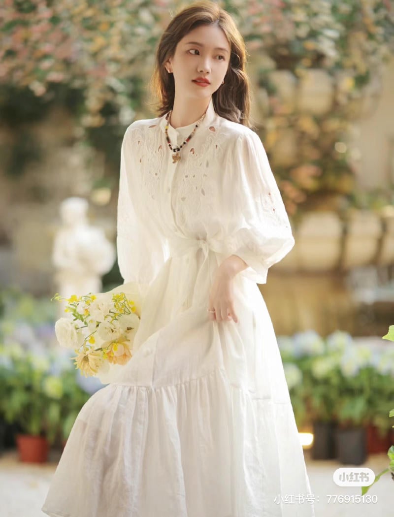 Váy trắng trễ vai nữ tiểu thư, Đầm 2 dây ngắn phối nhún có lót ngực tay  bồng 2 lớp dáng xòe điệu đà dễ thương | Shopee Việt Nam