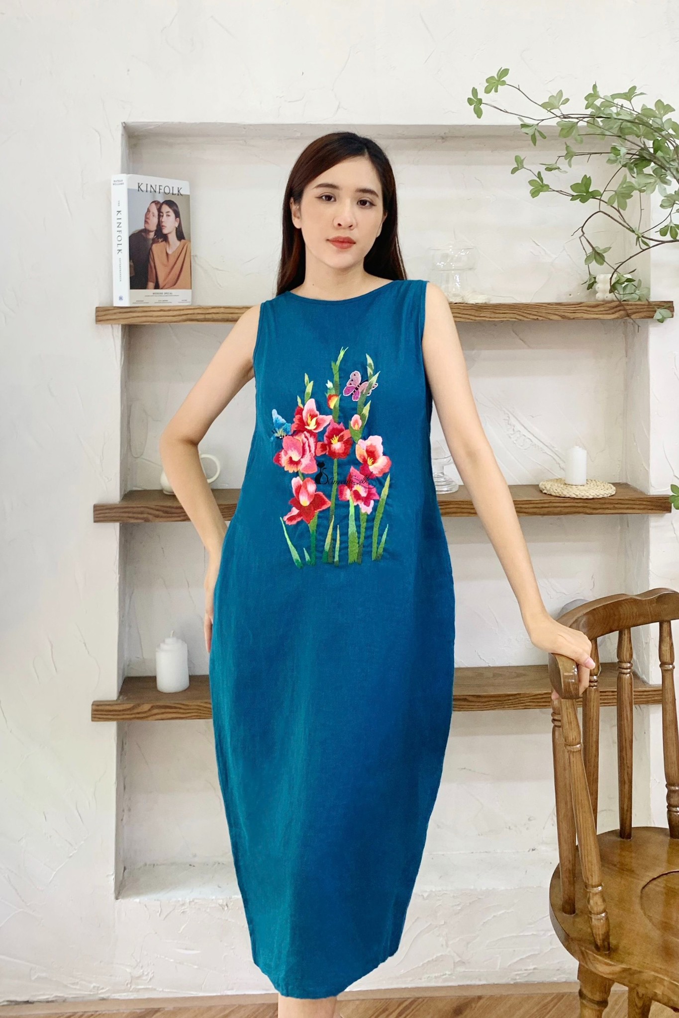 Đầm Linen Hoa Oversized