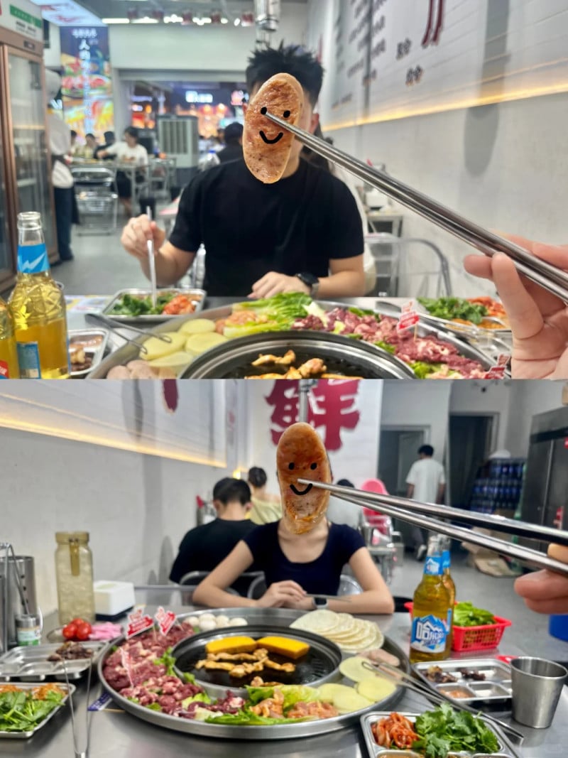 chụp ảnh với người yêu giấu mặt