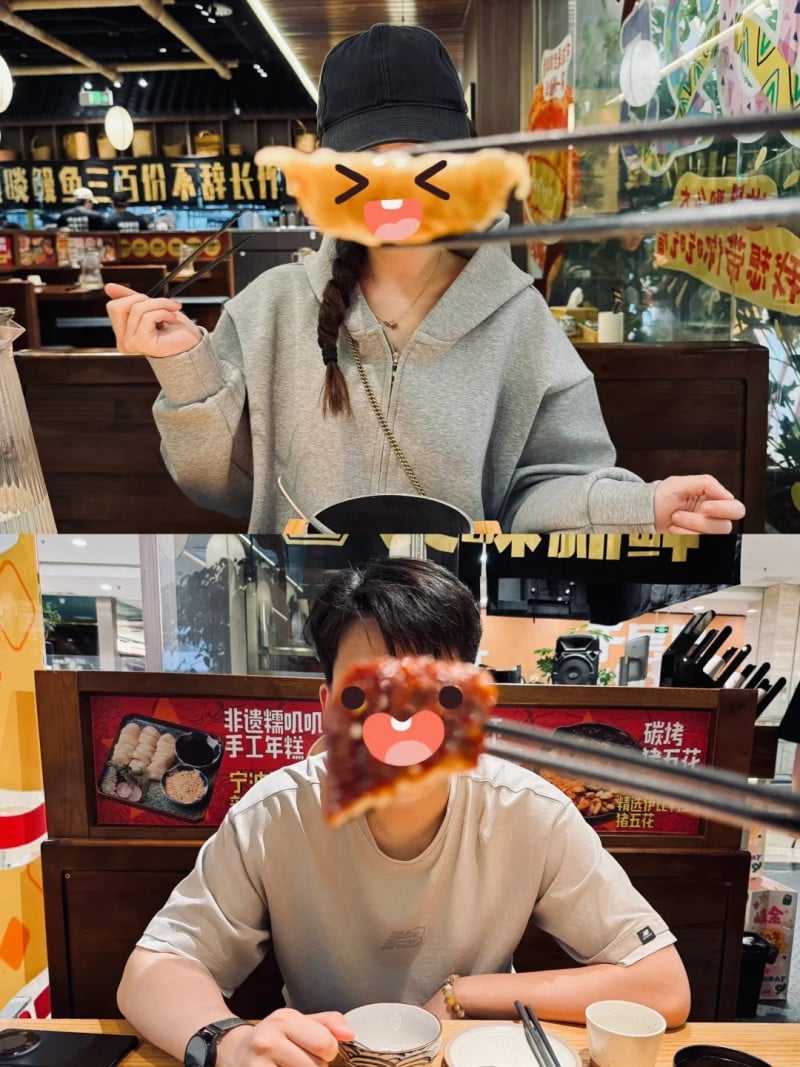 chụp ảnh với người yêu giấu mặt