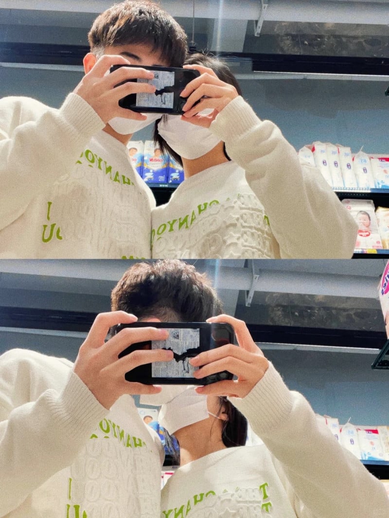 chụp ảnh với người yêu giấu mặt