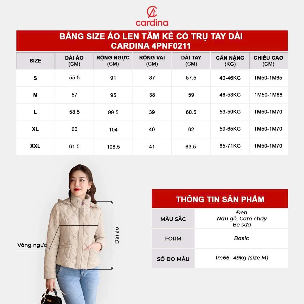 Hướng Dẫn Chọn Size Áo Phao Chần Trám