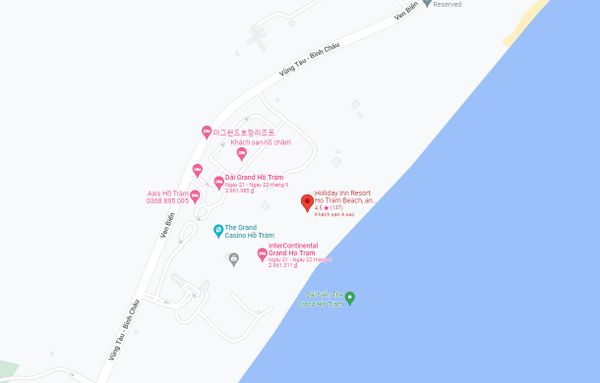 bản đồ đi Holiday Inn Resort Hồ Tràm