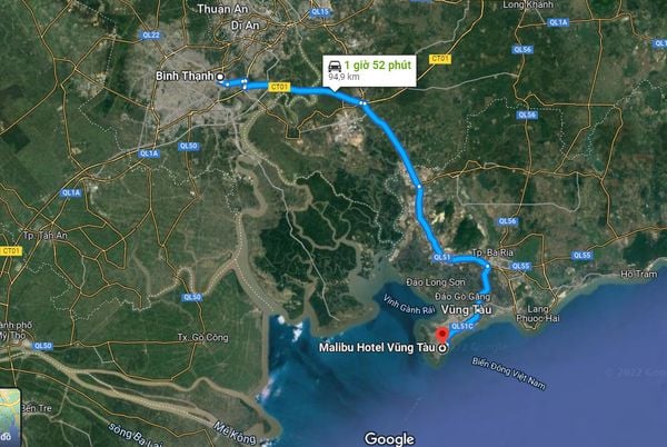 Vị trí trên bản đồ của khách sạn Malibu Vũng Tàu