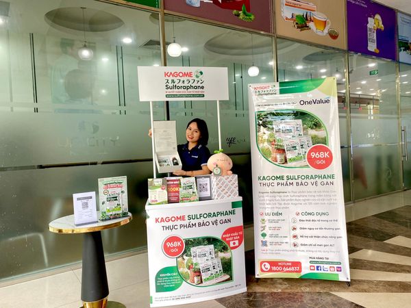 Booth giới thiệu và tư vấn giải pháp hỗ trợ gan cho dân văn phòng