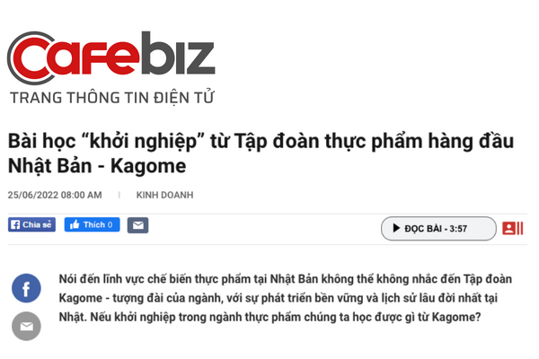 Bài học “khởi nghiệp” từ Tập đoàn thực phẩm hàng đầu Nhật Bản - Kagome