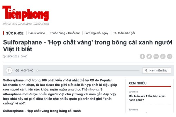 Sulforaphane - 'Hợp chất vàng' trong bông cải xanh người Việt ít biết