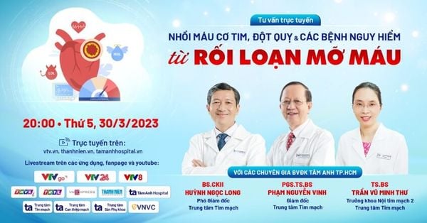 Chương trình tư vấn sức khỏe trực tuyến “Nhồi máu cơ tim, đột quỵ & các bệnh nguy hiểm từ rối loạn mỡ máu