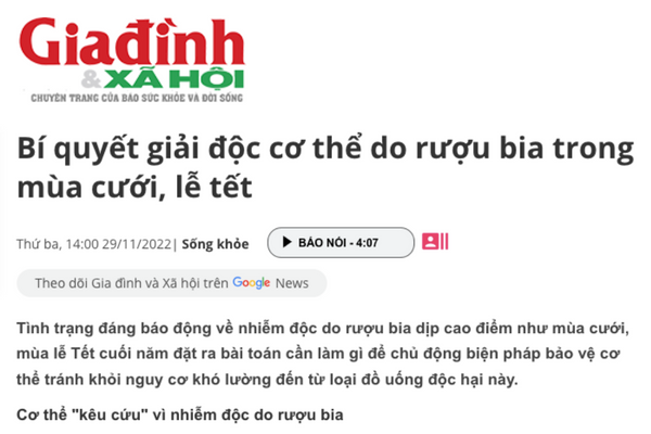 Bí quyết giải độc cơ thể do rượu bia trong mùa cưới, lễ tết