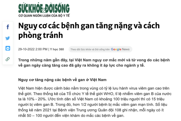 Nguy cơ các bệnh gan tăng nặng và cách phòng tránh