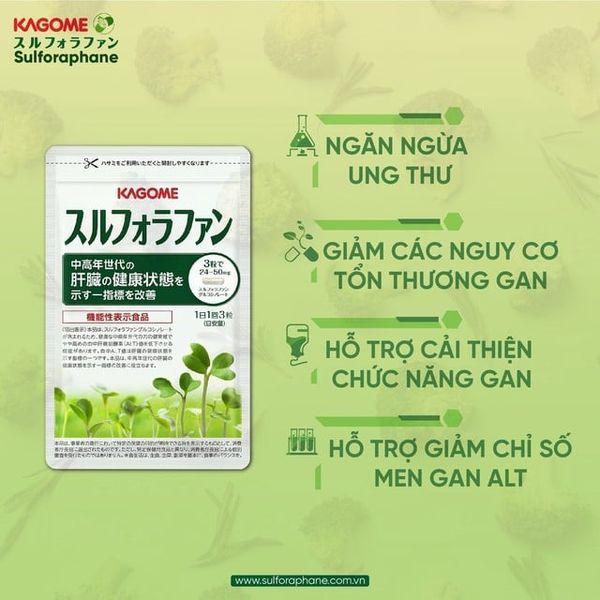 Sử dụng sản phẩm viên uống bảo vệ gan Sulforaphane Kagome Nhật Bản